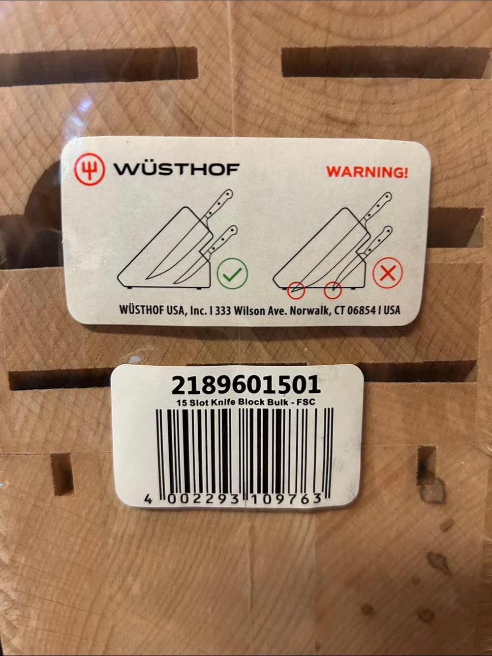BNWT Wusthof 15 Slot Knife Block, Beechwood, Sealed in Wrapper - Picture 5 of 6